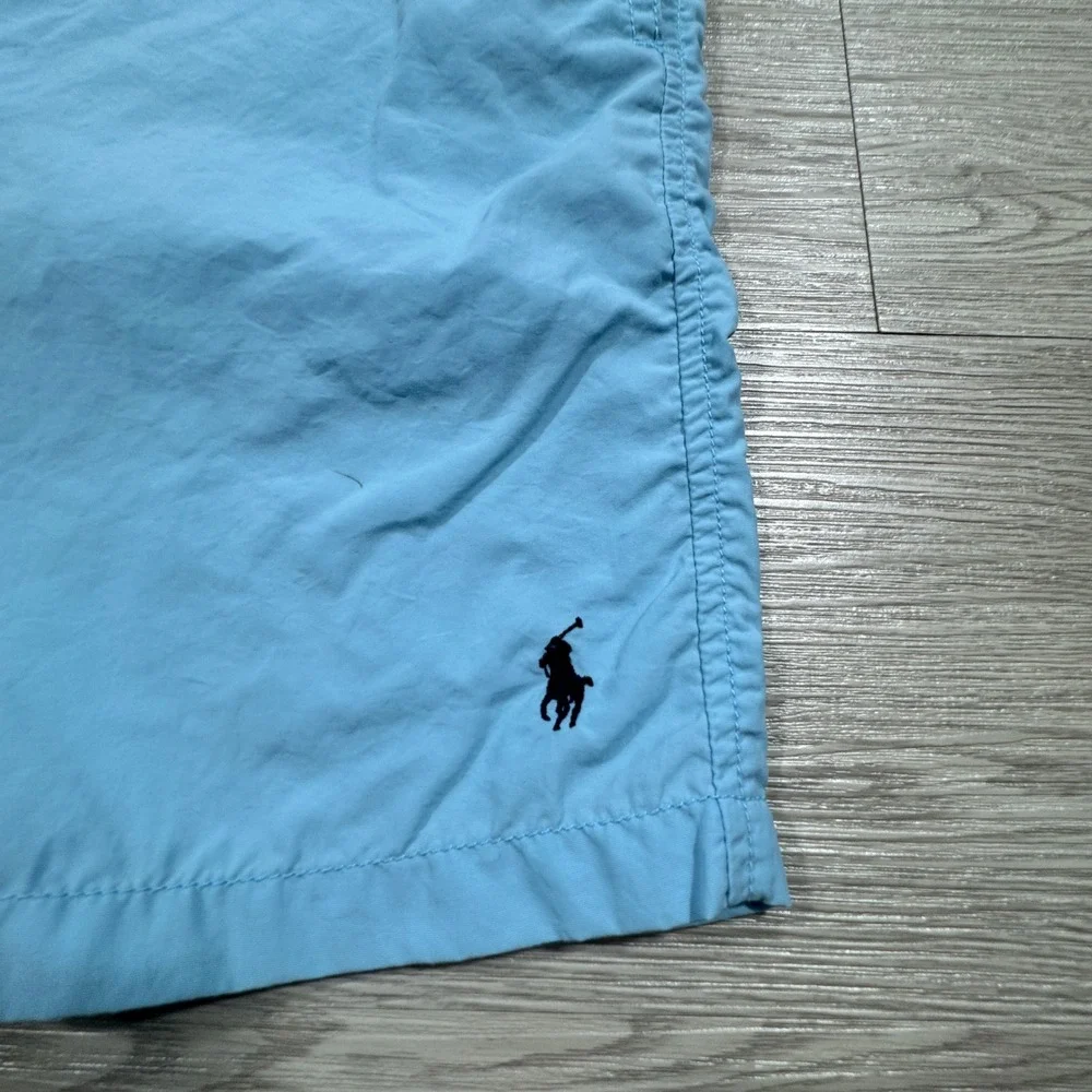 Polo Ralph Lauren Mens Swim Trunks Light Blue Large Mesh‎ Lined Pony Logo